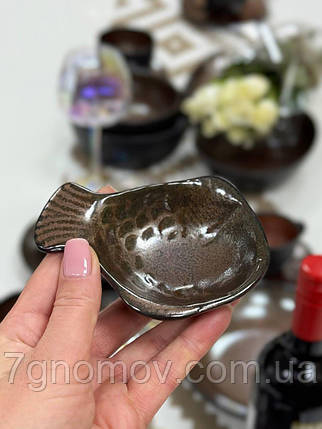 Соусник керамічний рибний коричневий Копер 30 мл арт. 101-0443, фото 1