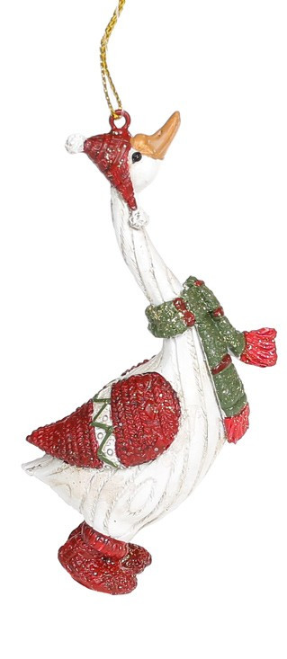 Ялинкова прикраса Різдвяний гусак у шарфі 11.5см, фото 1