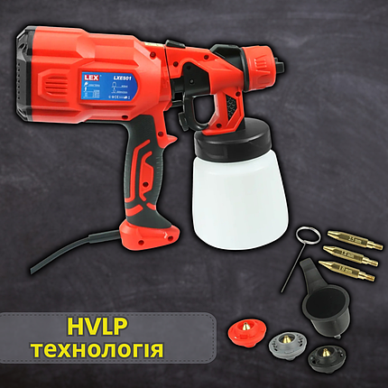 Краскораспылитель для покраски LEX LXES01 550 230В 100–200 мл/мин 160 л/мин, фото 1