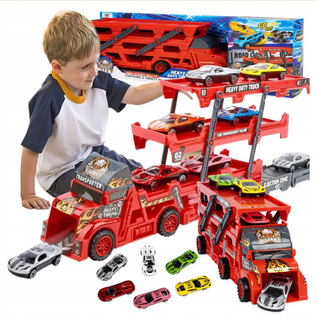 Набір TIR Kruzzel 22515 – вантажівка-лавета з 6 машинками, фото 1