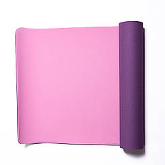 Килимок для йоги нековзкий каремат, фітнес спортивний килимок для вправ 173×58 см Фіолетовий