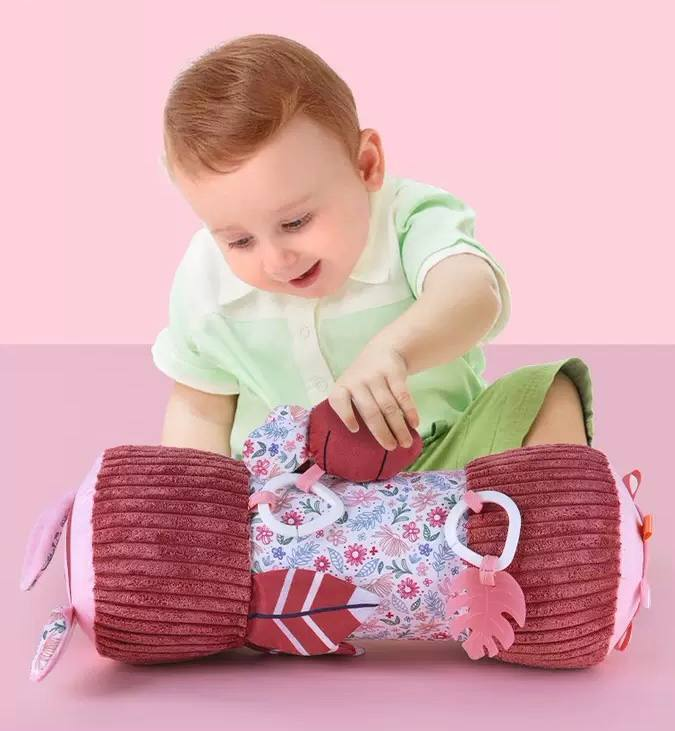 Розвиваючий валик HB 0094 ABC мультисенсорна тактильна іграшка для немовлят Бордова, фото 1