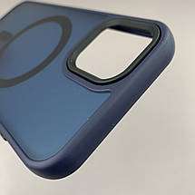 Чохол для Apple iPhone 12 матовий кольоровий чохол з магсейф MagSafe на телефон айфон 12 темно-синій boh, фото 5
