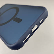 Чохол для Apple iPhone 12 матовий кольоровий чохол з магсейф MagSafe на телефон айфон 12 темно-синій boh, фото 4