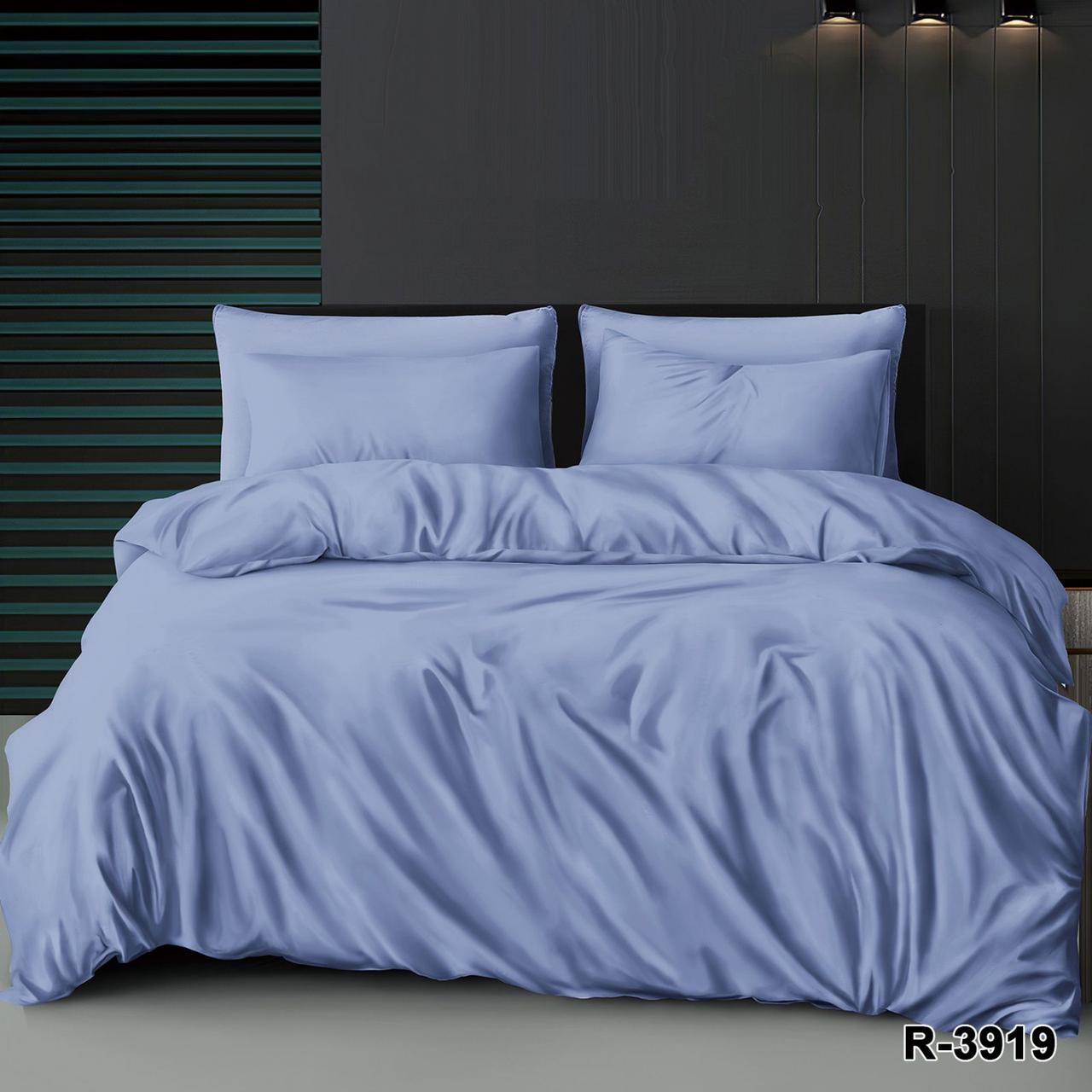 Комплект постільної білизни в Коробці Тет-@-Тет євро 3919 ранфорс Васильковий, фото 1