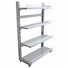 Стелаж на стяжках 1600*950 мм, стелаж приставний Рістел, металевий торговий стелаж на стяжках, без задніх панелей, фото 5