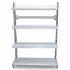 Стелаж на стяжках 1600*1200 мм, стелаж приставний Рістел, металевий торговий стелаж на стяжках, без задніх панелей, фото 4