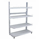 Стелаж на стяжках 1600*1200 мм, стелаж приставний Рістел, металевий торговий стелаж на стяжках, без задніх панелей, фото 2