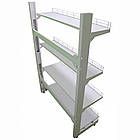 Стелаж на стяжках 1600*1200 мм, стелаж приставний Рістел, металевий торговий стелаж на стяжках, без задніх панелей, фото 5