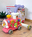 Дитяча каталка-ходунки 6062-6063 каталка-толокар, з парогенератором Рожевий Паровозик, фото 2