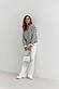 Жіночий в'язаний костюм з подовженим светром у смужку та штанами палаццо (р. OS) 79KO3221, фото 2