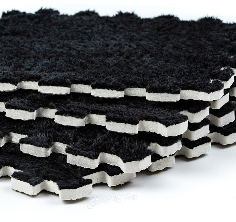 Підлогове модульне термо покриття м'яка підлога-паз підлогові панелі пазли 30*30*1см чорний