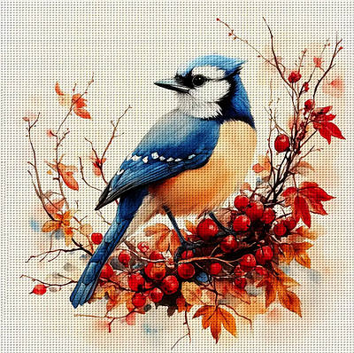 Набір для вишивання за нанесеною на канву схемою "Осень".AIDA 14CT printed, 40*40 см