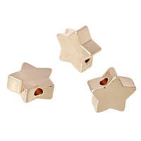 Намистини металеві Finding Зірка Натуральне золото 8 мм х 8 мм Отвір 1.5 мм