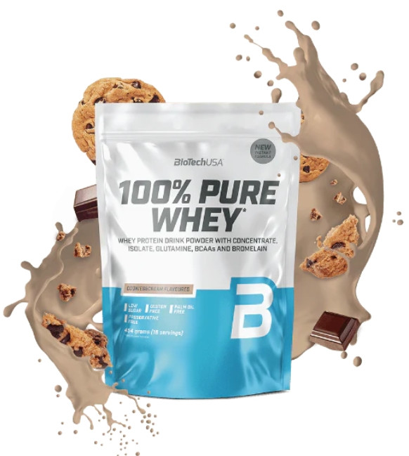 Протеїн BioTech 100% Pure Whey 454 g печиво з кремом