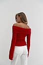 Жіночий нарядний светр із підворотом і відкритими плечима (р. 42-46) 61sv3444, фото 4