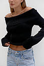Жіночий нарядний светр із підворотом і відкритими плечима (р. 42-46) 61sv3444, фото 9