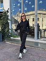 Теплий повсякденний костюм жіночий кофта та штани тринитка на флісі S M L XL