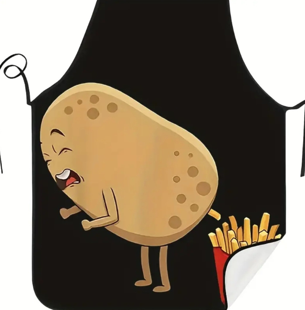 Фартух прикольний Картопля фрі 74 на 54 см різнобарвний, фото 1