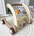 Дитяча каталка-ходунки 2 в 1 (217) Ходунки з килимком та ігровим центром, фото 3