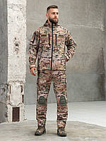 Військова форма мультикам демісезонний, Осінній костюм Softshell з наколінниками Мультиком для військових