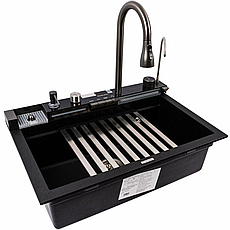 Кухонна мийка гранітна VALESO IRENA 6846 матова чорна