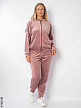 7920-48 Жіночий спортивний костюм велюр напівбатал (3 од.: 48,50,52), фото 4