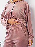 7920-48 Жіночий спортивний костюм велюр напівбатал (3 од.: 48,50,52), фото 3