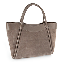 Сумка жіноча замшева Virginia Conti 04027 з 2 ручками темний тауп