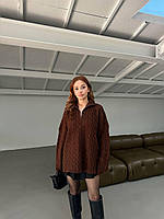 Вязаный джемпер женский оверсайз 42-46