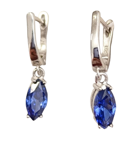 Срібні сережки з танзанітом СТ1290-тз, фото 1