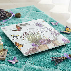 Ваги підлогові електронні 180кг, AT-28-3, Метелики з квітами / Скляні ваги / Електронні ваги з датчиком температури