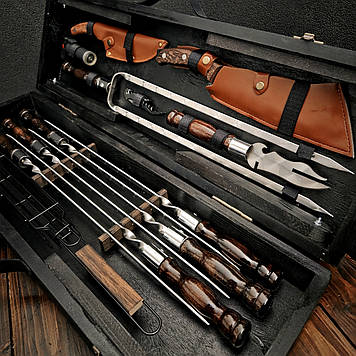 Набір шампурів у дерев'яному кейсі "Лісник Браун"