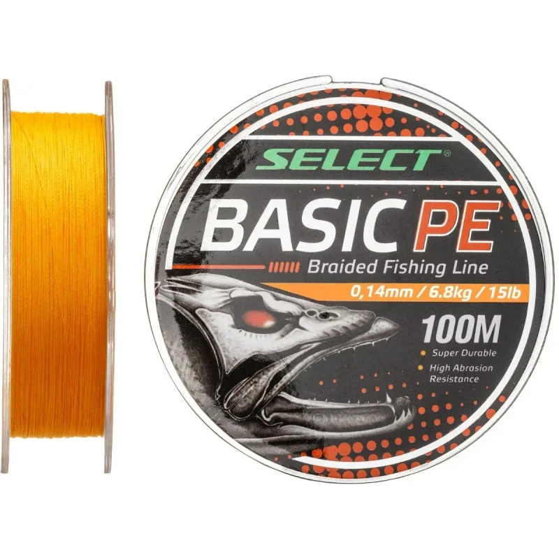 Шнур Select Basic PE Orange 100m 0.18mm 22lb/9.9kg (1260.02.457-3), фото 1