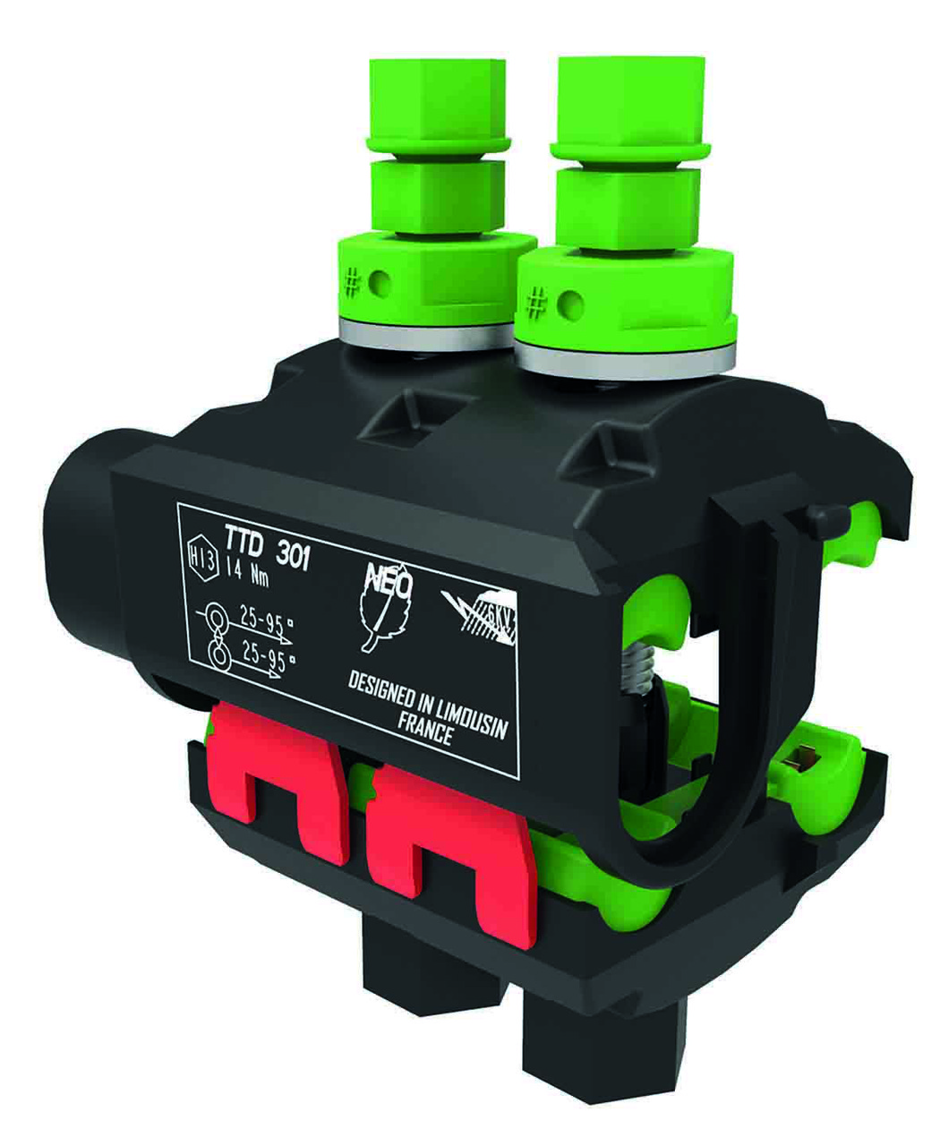 Проколюючий магістральний затискач TTD 301 neo 25-95/25-95, з'єднувальний, для алюмінієвих та мідних провідників, фото 1