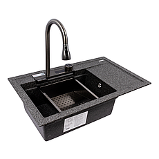 Кухонна мийка гранітна VALESO ATRUM 7950 матова графіт