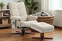 Масажне релакс-крісло з підігрівом і пуфом Avko Style ARMH 010 до 110 кг - для тих, хто цінує комфорт, розслаблення та турботу Беж