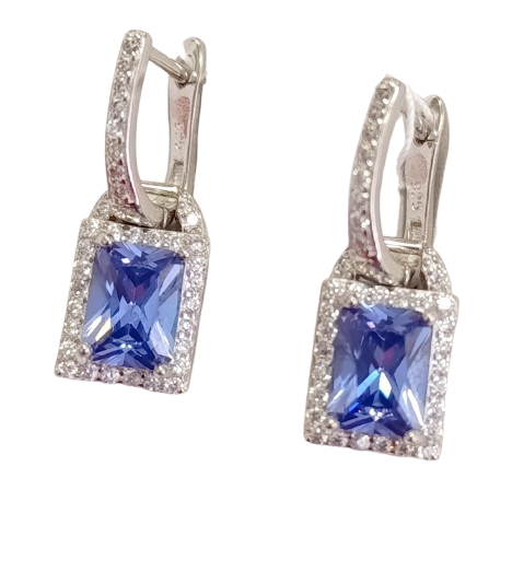 Срібні сережки з танзанітом СТ3780-тзц, фото 1