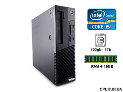Дешевий компактний ПК: Intel Core i3,i5,i7 + 4-8-16GB DDR3 + 120 GB SSD(Системний блок Lenovo ThinkCentre M82 SFF)