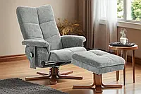 Масажне релакс-крісло з підігрівом і пуфом Avko Style ARMH 040 до 110 кг -для тих, хто цінує комфорт, розслаблення та турботу Сіре