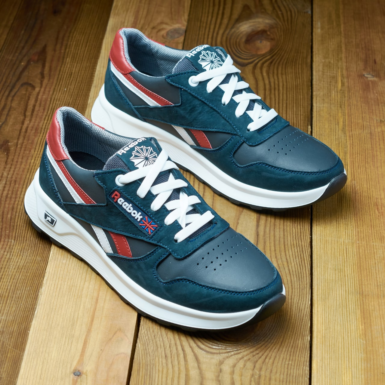 Чоловічі шкіряні кросівки (натуральна шкіра) сині демісезонні, чоловіче взуття весна осінь, розміри 40-45, фото 1