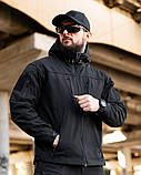 Міська тактична куртка MAXIMUS софтшел чорна ПП7980 ТМ, фото 2