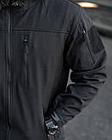 Міська тактична куртка MAXIMUS софтшел чорна ПП7980 ТМ, фото 3