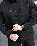 Міська тактична куртка MAXIMUS софтшел чорна ПП7980 ТМ, фото 4