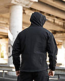 Міська тактична куртка MAXIMUS софтшел чорна ПП7980 ТМ, фото 5