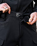 Тактичні штани MAXIMUS софтшел з адмін-карманами чорні ПП7981 ТМ, фото 5