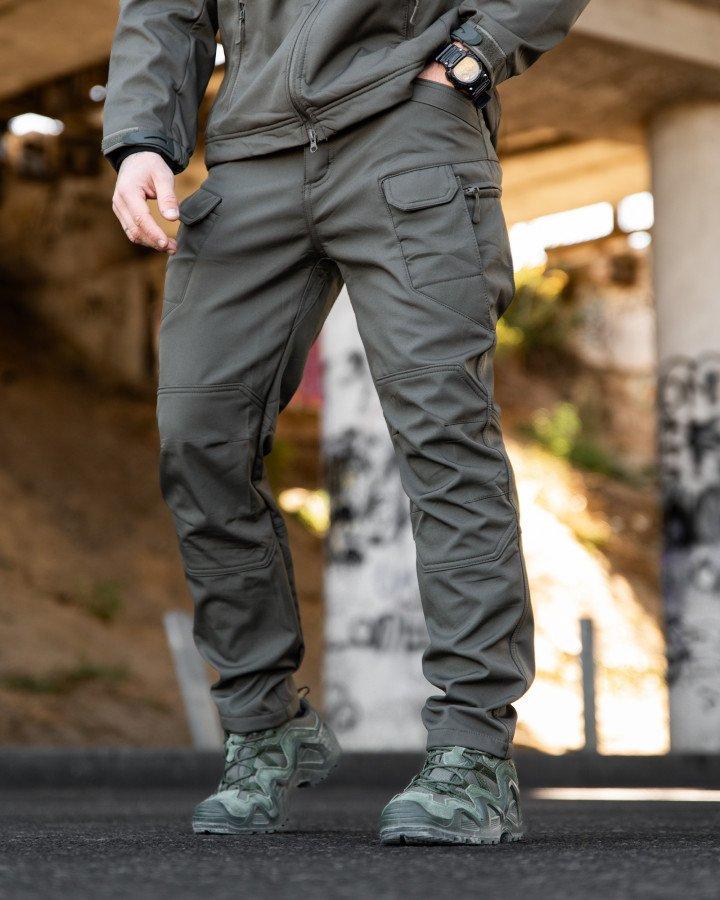 Тактичні штани MAXIMUS софтшел з адмін-карманами світло-сірі ПП7982 ТМ, фото 1