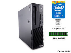 Дешевий компактний ПК: Intel Core i3,i5,i7 + 4-8-16GB DDR3 + 120 GB SSD(Системний блок Lenovo ThinkCentre M82 SFF)