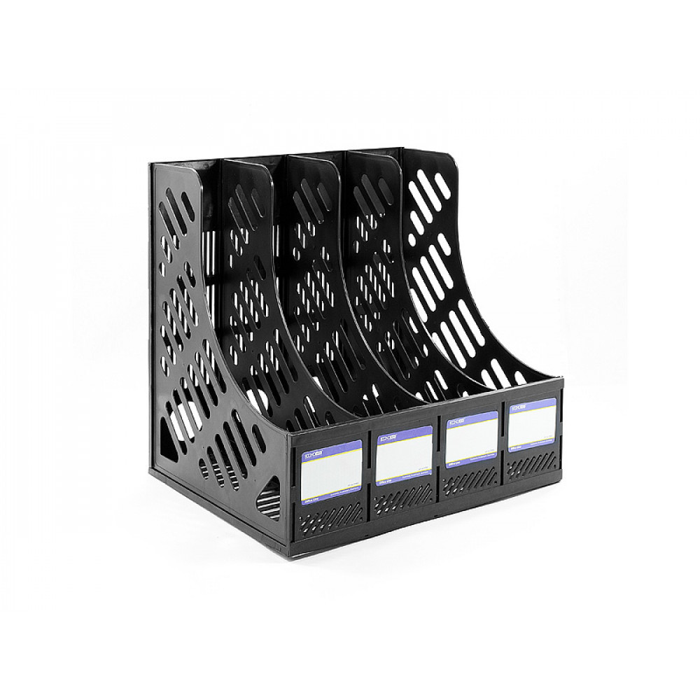 Лоток для документів вертикальний Economix E31902-01 чорний, 4 відділення, збірний