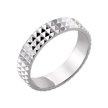 Срібна обручка із об'ємними візерунком 3Д